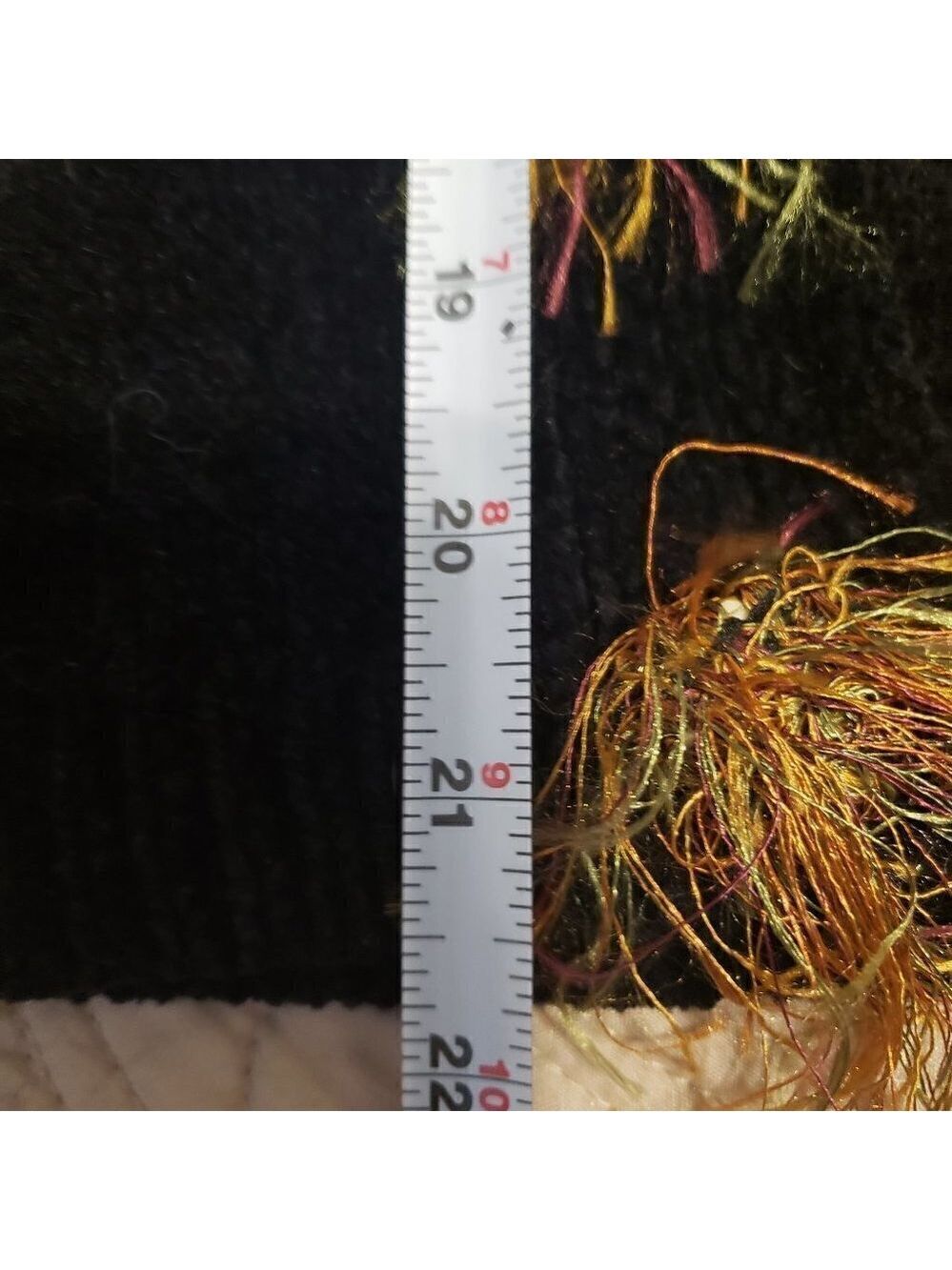 Vintage Bellepointe Black Sweater  Eyelash Trim - Picture 8 of 12